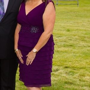 SL Fashions Deep Purple Maroon Cocktail Dress